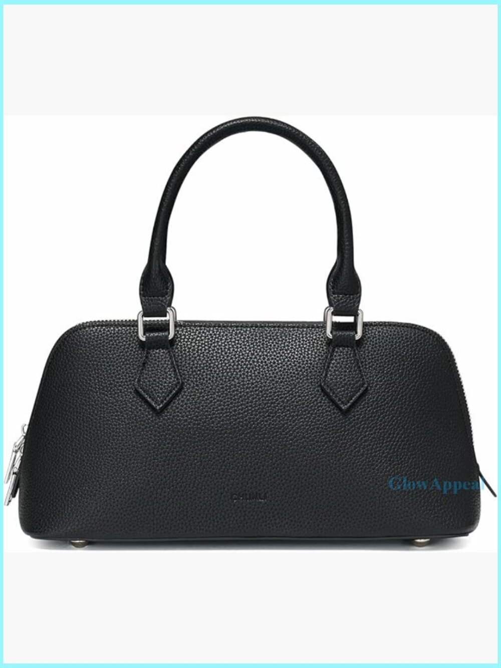 Small PU Leather Satchel with Detachable Strap, Top Handle Crossbody Bag